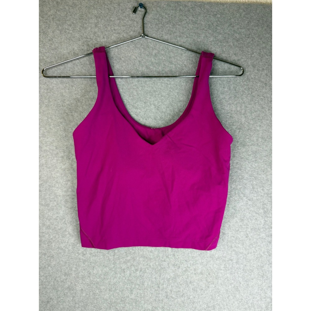 Lululemon Align Tank Top Magenta Purple Nulu Cropped V-Neck Yoga Bra Shirt
